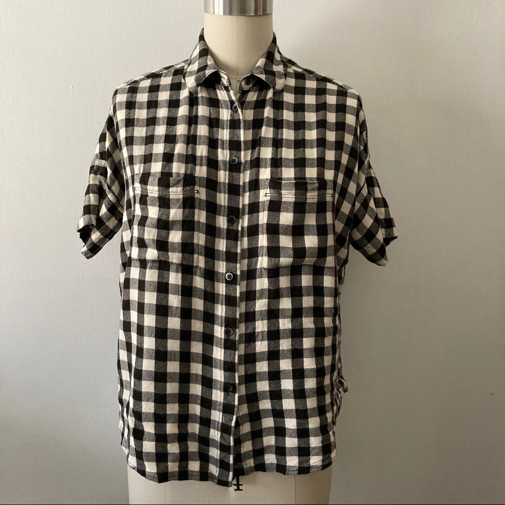 Madewell Checkered Button Down Short Sleeve